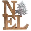 Image de Décoration À Poser De Noël En Bois Ice - Argent