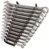 Image de Clés mixtes - SILVERLINE - 12 pcs - Acier chrome-vanadium - Tailles de 8 à 19 mm - Support de rangement inclus