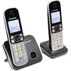 Image de Téléphone résidentiel sans fil PANASONIC KX-TG6812 - Duo - Argent et noir - Répertoire 120 noms et numéros