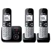 Image de Panasonic - téléphone sans fil trio dect avec répondeur noirargent kxtg6823frb - KXTG6823FRB