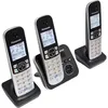 Image de Panasonic KX-TG6823 - TÃ©lÃ©phone sans fil - systÃ¨me de rÃ©pondeur avec ID d'appelant - DECT\GAP - noir + 2 combinÃ©s supplÃ©mentaires en occasion ou reconditionné