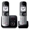 Image de Téléphone fixe sans fil - PANASONIC - KX-TG6862 - Noir et argent - 2 combines - Répondeur numérique