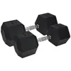 Image de Urban Fitness PRO Haltères hexagonaux - revêtement en caoutchouc (la paire) Noir - 15kg