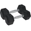 Image de Haltère hexagonal revêtement en caoutchouc UFE Pro Noir 2x15 kg UFW04150