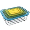 Image de Nest Glass Storage - Lot de 4 Boîtes en Verre Empilables MulticoloreTransparent