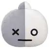Image de Peluche modèle visage de van 32cm ultra-doux en polyester line friends bt21 blanc , gris 61471