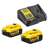 Image de Pack de 2 batteries XR 18V 5Ah + chargeur multivoltage - DEWALT - DCB115P2-QW