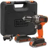 Image de Perceuse à percussion sans fil - BLACK+DECKER - BCD003ME2K-QW - 45 Nm - 1400 trs-min - 2 vitesses