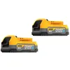 Image de Dewalt Lot de 2 Powerstack DeWalt 18V XR avec batterie de rechange 17 Ah avec technologie de batterie Pouch DCBP034E2-XJ