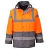 Image de Parka haute visibilité bicolore Portwest matelassée - Orange / Gris