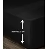 Image de LOVELY HOME Drap Housse 100% coton 90x190x25 cm noir