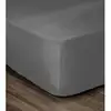 Image de Drap Housse 100% Coton 140x190x30 Cm Gris Foncé