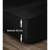 Image de Drap Housse 100% Coton 140x190cm - Bonnet 35cm - Noir