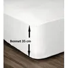 Image de Drap Housse 100% Coton 140x190cm - Bonnet 35cm - Blanc