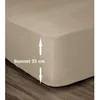 Image de LOVELY HOME Drap Housse 100% Coton 180x200cm - Bonnet 35cm - Beige