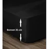 Image de Drap Housse 100% Coton 180x200cm - Bonnet 35cm - Noir