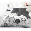 Image de Parure De Couette Microfibre Audace - 1 Housse De Couette 220 X 240 Cm + 2 Taies D'oreiller 63 X 63 Cm - Gris Clair
