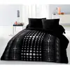 Image de Parure De Couette Microfibre Steevy 220x240cm Et 2 Taies D'oreillers 63x63cm Noir