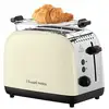 Image de Russell hobbs grille pain [pour 2 tranches] colours plus inox crème (fentes extra larges, 6 niveaux de brunissage rapide, surélévation et controle, décongélation, réchauffage, 1600 w) toaster 26551-56 26551-56