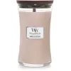 Image de Bougie parfumée - WoodWick - Vanille & Sel Marin - Mèche Pluswick - Contenant en verre - Design contemporain
