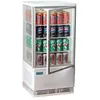 Image de Mini Vitrine Réfrigérée à Poser - Polar - 68 litres - Blanc - 180 Watt - 4 vitres