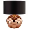 Image de Searchlight fizz lampe de table en verre cuivré et abat-jour en fausilk noir