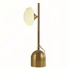 Image de Pebble lampe de table, verre ovale doré et blanc