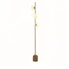Image de Pebble lampadaire à 3 lampes, verre ovale doré et blanc