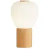 Image de Searchlight ella lampe de table en bois et verre opalin côtelé