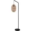 Image de Searchlight java lampadaire noir avec abat-jour en bambou