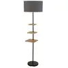 Image de Searchlight norfolk lampadaire étagère bois clair, gris et noir