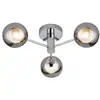 Image de Searchlight oscar plafonnier à 3 lampes - métal chromé et verre fumé