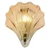 Image de Searchlight shell applique murale 1 lumière, métal laiton satiné et verre ambré ip44