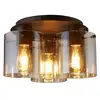 Image de Searchlight sweden plafonnier à 3 lampes - métal moka et verre ambré
