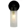 Image de Searchlight imperial applique murale 1 lumière, métal noir mat et verre strié transparent