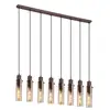 Image de Searchlight sweden suspension de plafond à 8 barres lumineuses en métal moka et verre ambré