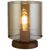 Image de Searchlight sweden lampe de table 1 lumière, métal moka avec verre ambré