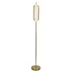 Image de Searchlight capsule lampadaire led, métal laiton satiné et abat-jour acrylique