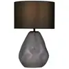 Image de Searchlight devon lampe de table à 1 lumière, verre perforé noir avec lin noir
