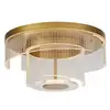 Image de Searchlight deco plafonnier led, métal doré et acrylique transparent