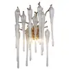 Image de Searchlight heritage applique 2 lumières, métal doré et gouttes de verre transparent