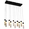 Image de Searchlight moonbeam suspension à 10 lampes en métal noir et résine marbrée