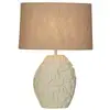 Image de Searchlight adelaide lampe de table 1 lumière, résine crème avec abat-jour en lin blanc