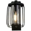 Image de Searchlight reed applique murale 1 lumière avec pir, métal noir et abat-jour pc
