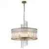 Image de Searchlight lara suspension à 6 lumières, dorée, tiges en verre transparent, 6 douilles e14