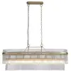 Image de Searchlight lara suspension ovale à 8 lumières, tiges en verre doré et transparent, 8 douilles e14