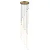 Image de Searchlight flare suspension led intégrée pour cage d'escalier, laiton satiné, 61 w, 2700 - 3500 - 4500 - 5500 - 6500 k
