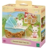 Image de Mini-univers Les jumeaux lapin chocolat et poussette double SYLVANIAN FAMILIES