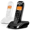 Image de Motorola S12 Duo Téléphone Dect Identification De L'appelant Noir, Blanc