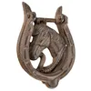 Image de Heurtoir de porte marron en fonte style équestre   modèle cheval et fer à cheval